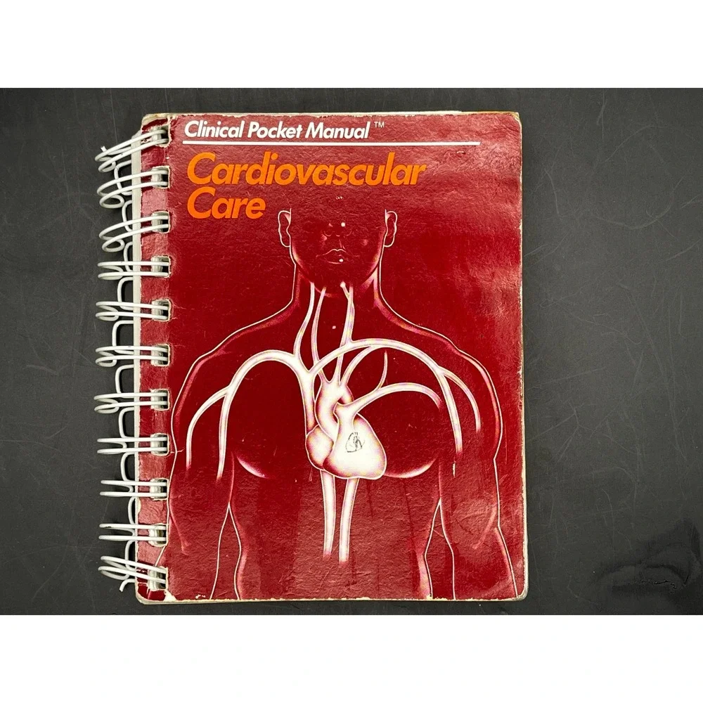 1985 Clinical Pocket Manual-CARDIOVASCULAR CARE-Nursing Book- Spiral Bound-As Is